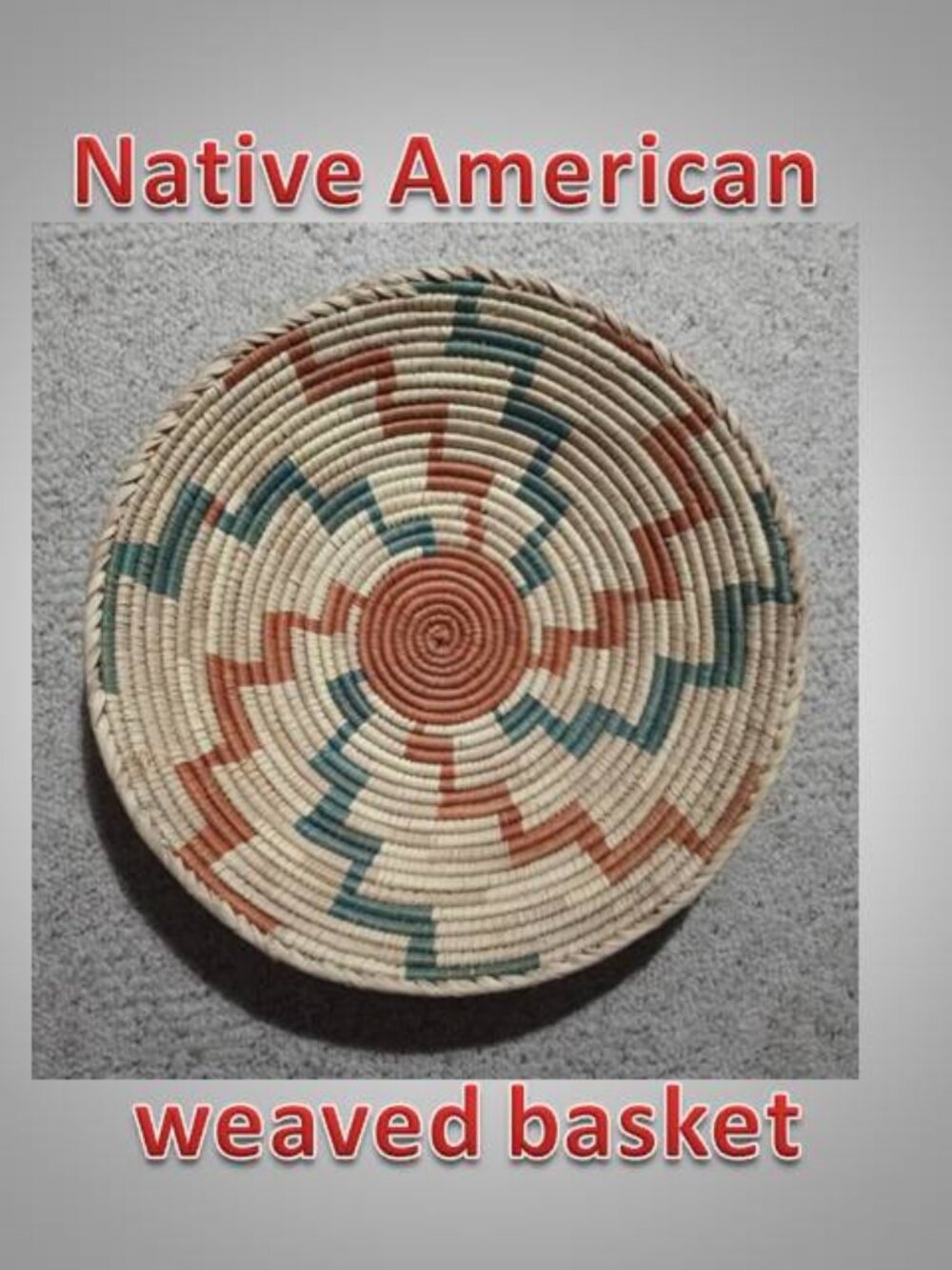 15" Native American weaved basket
